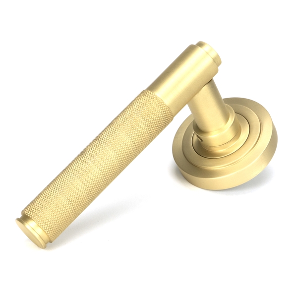 50848 � 53 x 8mm � Satin Brass � From The Anvil Brompton Lever on Rose [Art Deco] - Unsprung
