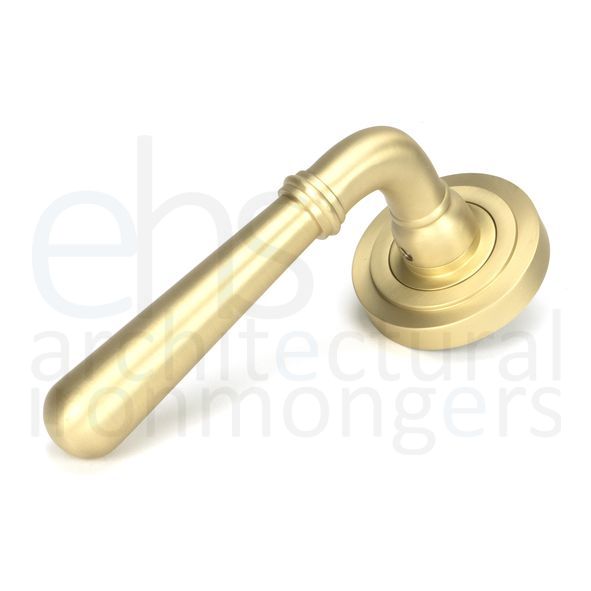 50854  53 x 8mm  Satin Brass  From The Anvil Newbury Lever on Rose Set [Art Deco]