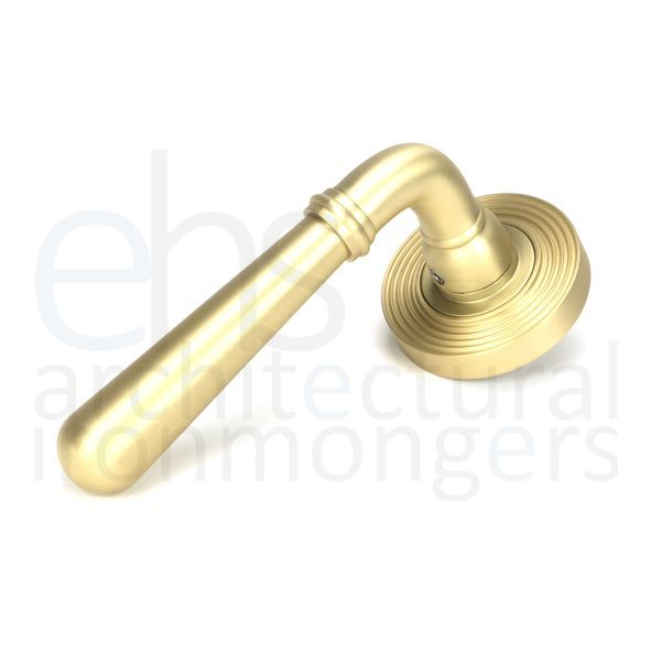 50855  53 x 8mm  Satin Brass  From The Anvil Newbury Lever on Rose Set [Beehive]