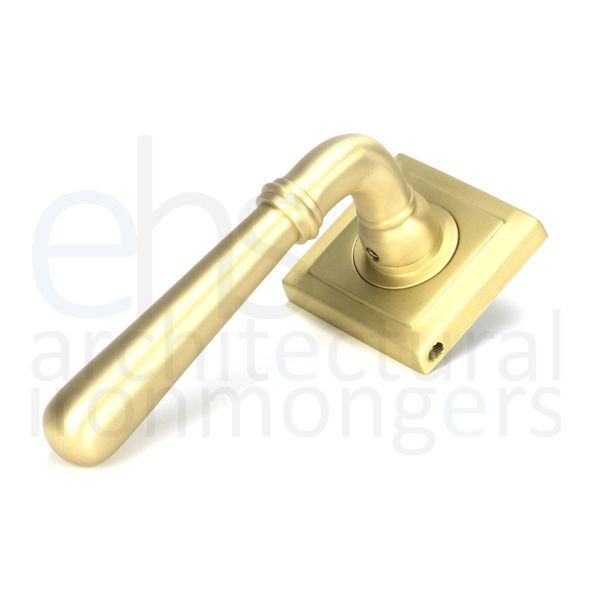 50860 • 53 x 53 x 8mm • Satin Brass • From The Anvil Newbury Lever on Rose Set [Square] - Unsprung