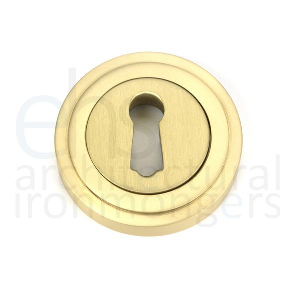 50873  53mm  Satin Brass  From The Anvil Round Escutcheon [Art Deco]