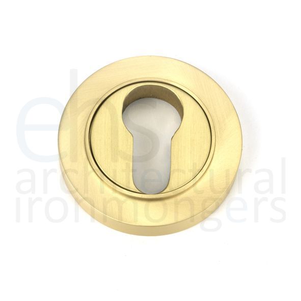 50876 • 53mm • Satin Brass • From The Anvil Round Euro Escutcheon [Plain]