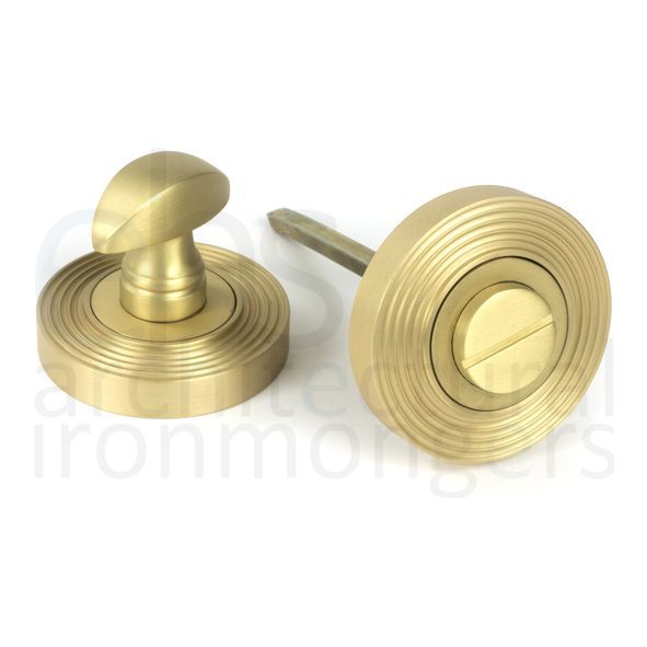 50882 • 53 x 8mm • Satin Brass • From The Anvil Round Thumbturn Set [Beehive]