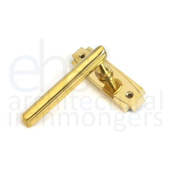 51191  125 x 36 x 14mm  Polished Brass  From The Anvil Art Deco Lever on Rose Set