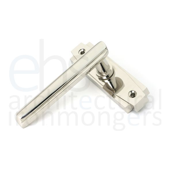 51193 • 125 x 36 x 14mm • Polished Nickel • From The Anvil Art Deco Lever on Rose Set