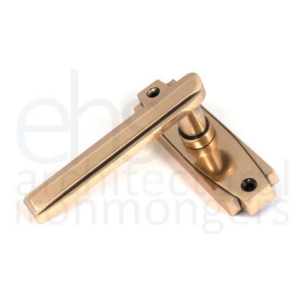 51196 • 125 x 36 x 14mm • Polished Bronze • From The Anvil Art Deco Lever on Rose Set