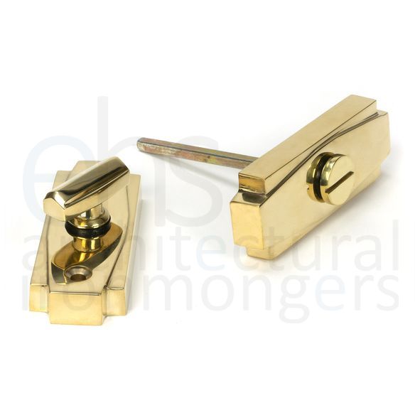 51203  100 x 36 x 14mm  Polished Brass  From The Anvil Art Deco Thumbturn