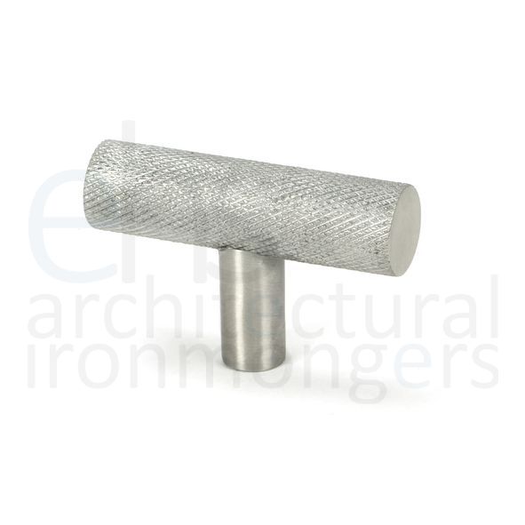 51311  50mm  Satin Stainless Steel  From The Anvil Brompton T-Bar Cabinet Knob