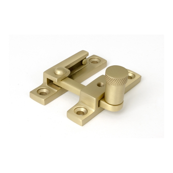 52361 � 64 x 13mm � Satin Brass � From The Anvil Brompton Quadrant Fastener - Narrow