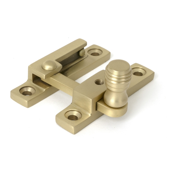 52362 � 64 x 13mm � Satin Brass � From The Anvil Prestbury Quadrant Fastener - Narrow