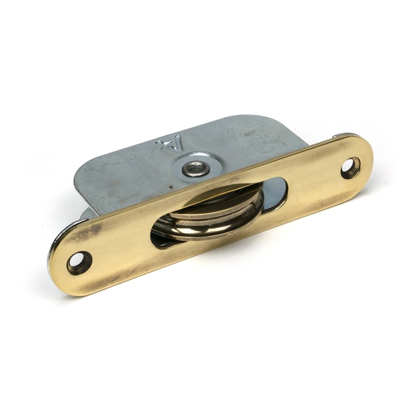 52395 � 119 x 26mm � Aged Brass � From The Anvil Radiused Sash Pulley 75kg