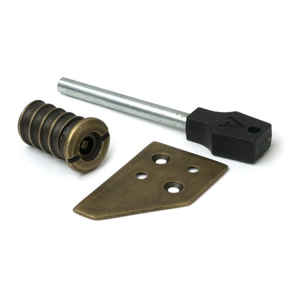 52399 � 28 x 16mm � Burnished Brass � From The Anvil Keyed Flush Sash Stop