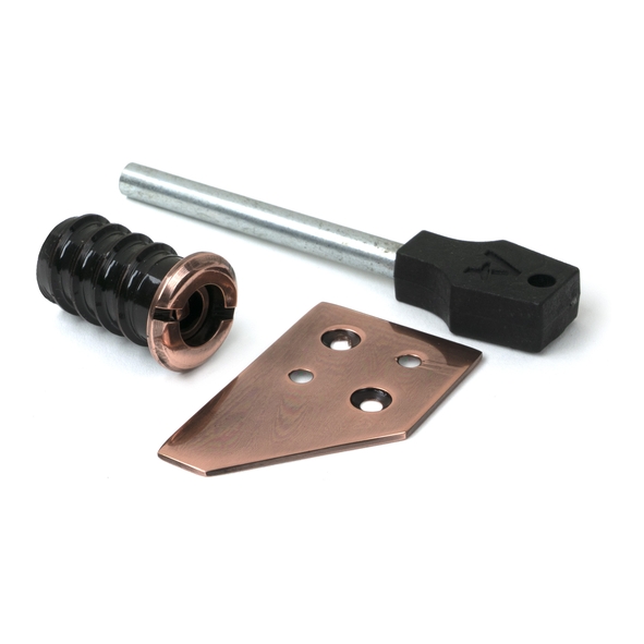 52401 � 28 x 16mm � Polished Bronze � From The Anvil Keyed Flush Sash Stop