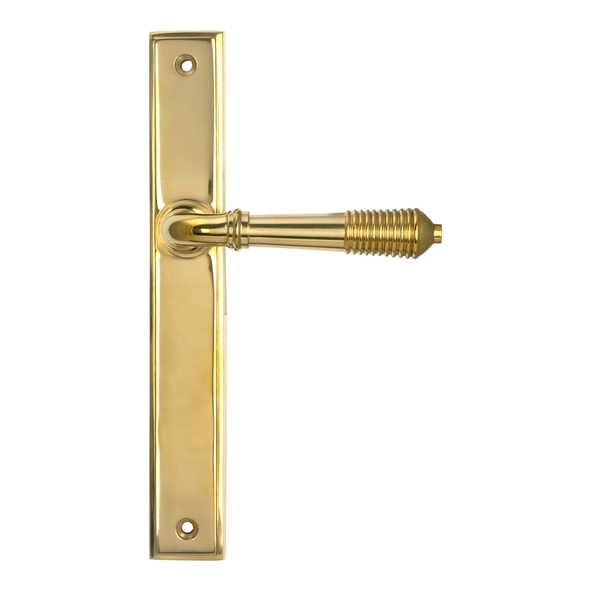52425 � 244 x 36 x 13mm � Polished Brass � From The Anvil Reeded Slim Latch Set