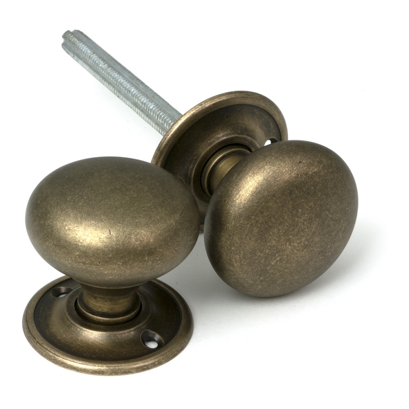 52441 � 49mm � Burnished Brass � From The Anvil Mushroom Mortice / Rim Knob Set