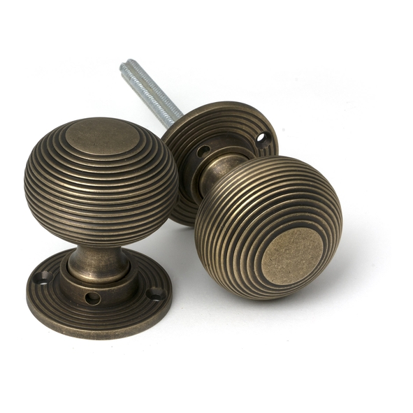 52442 � 50mm � Burnished Brass � From The Anvil Heavy Beehive Mortice / Rim Knob Set