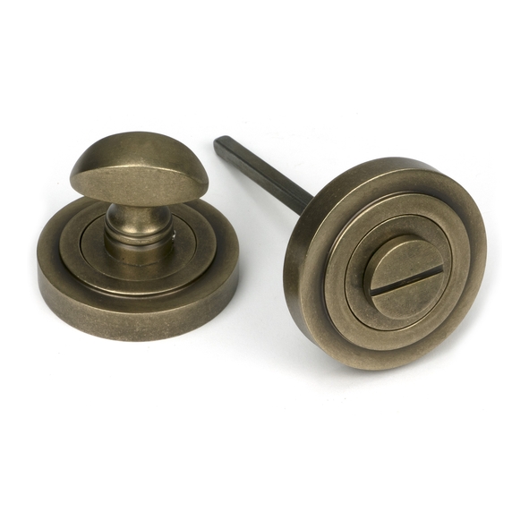 52465 � 53 x 8mm � Burnished Brass � From The Anvil Round Thumbturn [Art Deco]