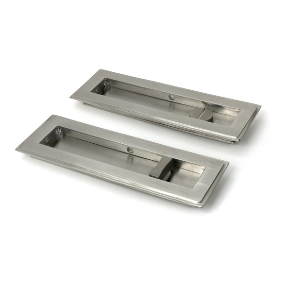 52498 � 175mm � Satin Stainless [316] � From The Anvil Art Deco Rectangular Pull - Privacy Set