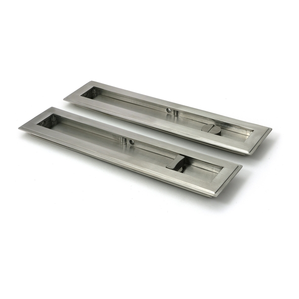 52500 � 250mm � Satin Stainless [316] � From The Anvil Art Deco Rectangular Pull - Privacy Set