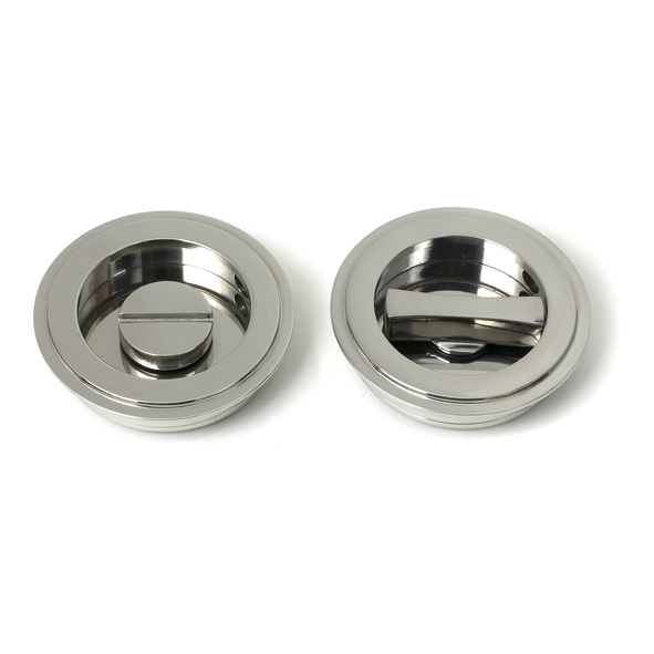 52513 � 60mm � Polished Stainless [316] � From The Anvil Art Deco Round Pull - Privacy Set