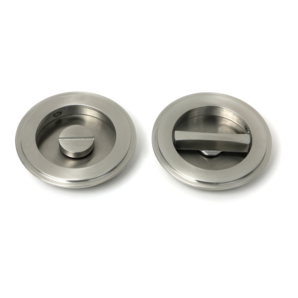 52516 � 75mm � Satin Stainless [316] � From The Anvil Art Deco Round Pull - Privacy Set