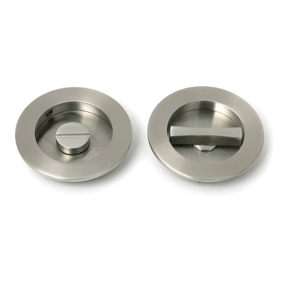 52520 � 75 mm � Satin Stainless [316] � From The Anvil Plain Round Pull - Privacy Set