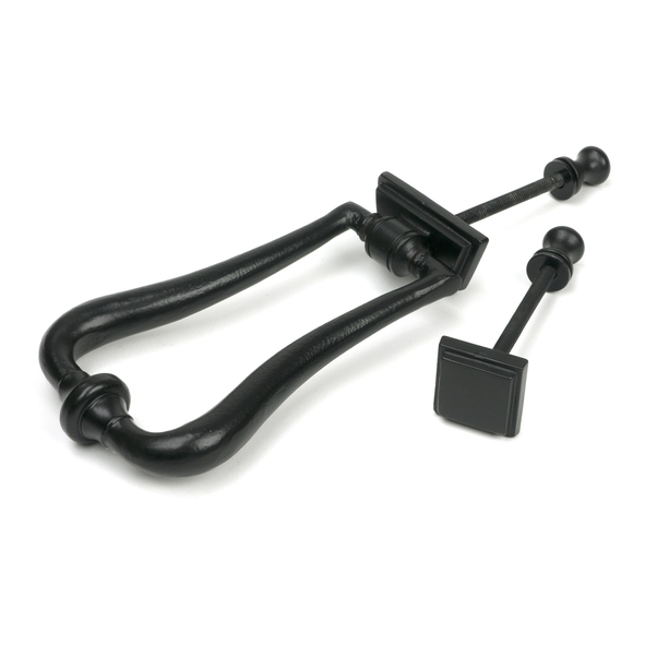 52535 � 148 x 90mm � Matt Black � From The Anvil Slim Art Deco Door Knocker