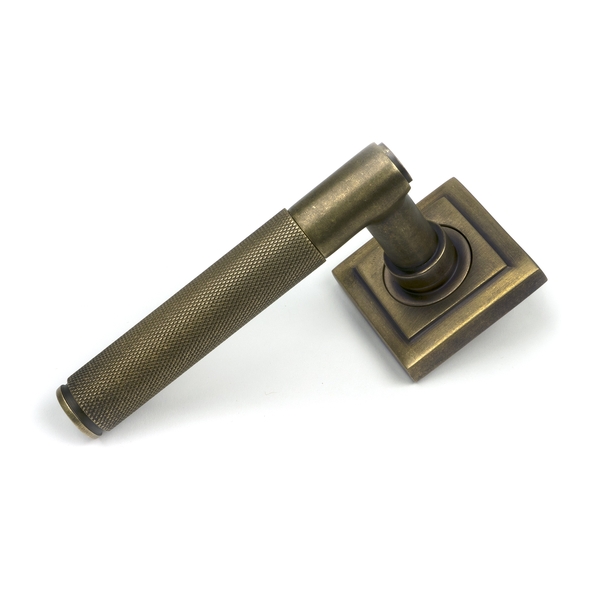 52639 � 53 x 53 x 8mm � Burnished Brass � From The Anvil Brompton Lever on Rose [Square] - Unsprung