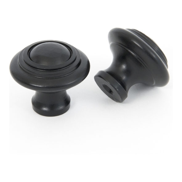 83511  32mm  Black  From The Anvil Ringed Cabinet Knob - Small