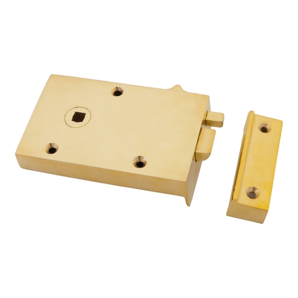 83570 • 128mm x 79mm x 22mm • Polished Brass • From The Anvil Left Hand Bathroom Latch