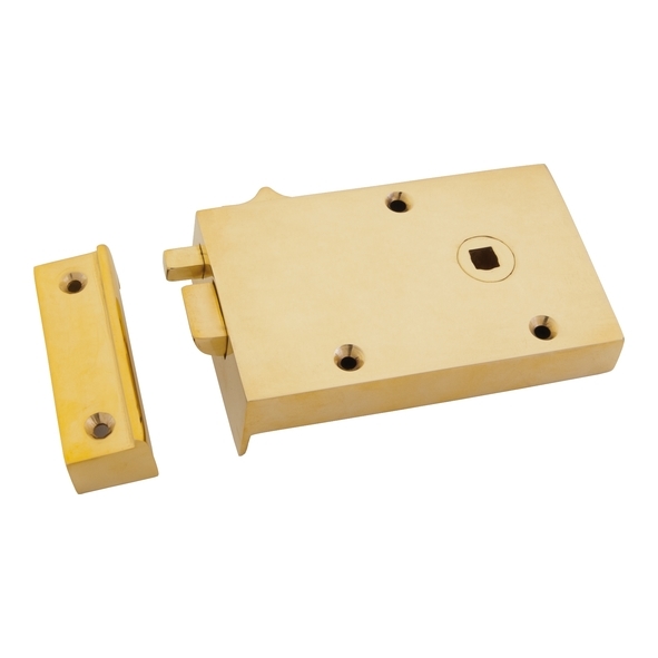 83571 • 128mm x 79mm x 22mm • Polished Brass • From The Anvil Right Hand Bathroom Latch