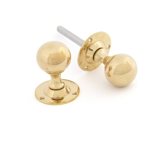 83630 • 45mm Ø • Polished Brass • From The Anvil Ball Mortice Knob Set