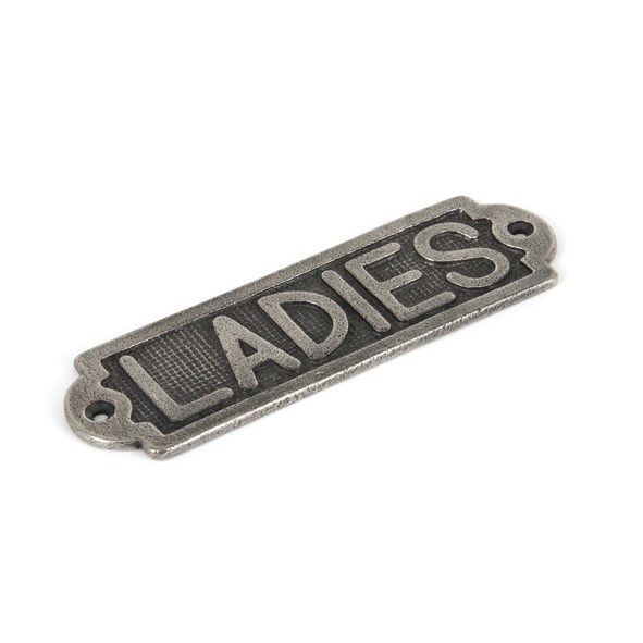 83685 • 159mm x 48mm x 4mm • Antique Pewter • From The Anvil Ladies Sign