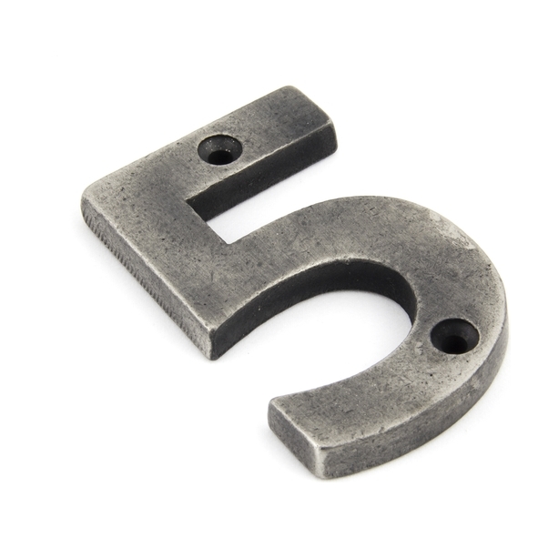 83735  78mm  Antique Pewter  From The Anvil Numeral 5