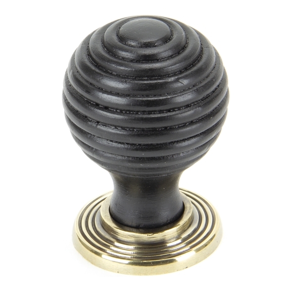 83871 • 35mm Ø • Ebony & Aged Brass • From The Anvil Beehive Cabinet Knob