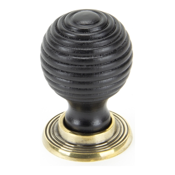 83872 • 38mm Ø • Ebony & Aged Brass • From The Anvil Beehive Cabinet Knob