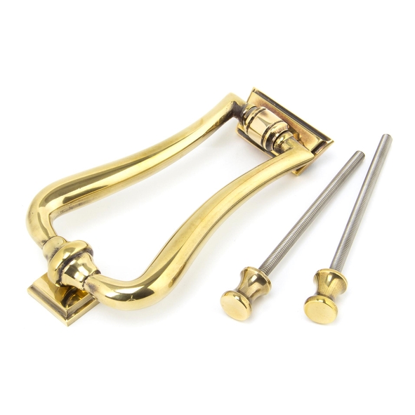 90028 � 148 x 90mm � Aged Brass � From The Anvil Slim Art Deco Door Knocker