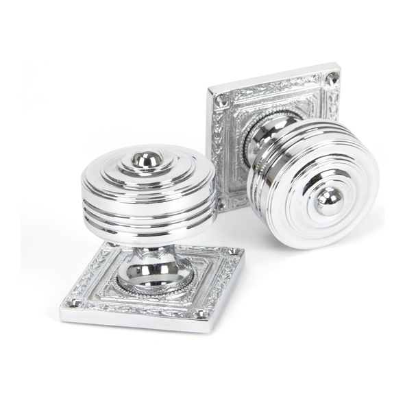 90292 • 54mm Ø • Polished Chrome • From The Anvil Tewkesbury Square Mortice Knob Set