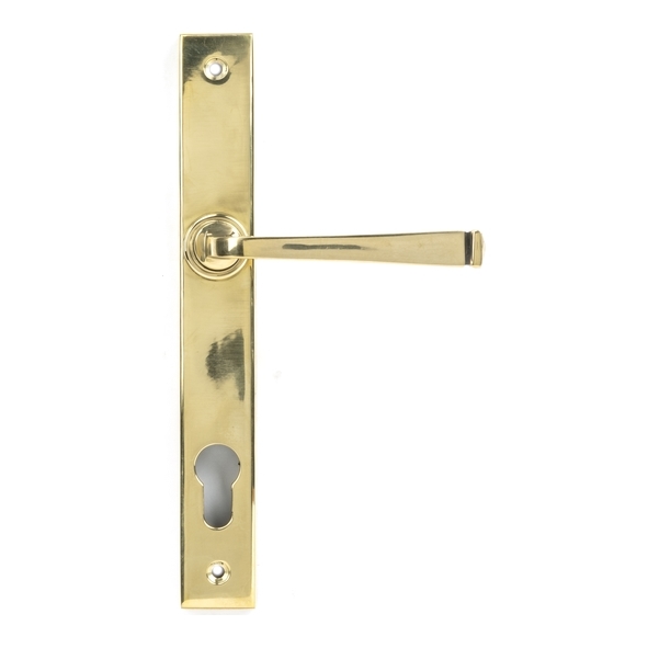 90354 • 242mm x 32mm x 13mm • Aged Brass • From The Anvil Avon Slimline Lever Espag. Lock Set
