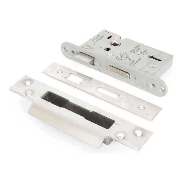 91057  064mm [044mm]  Satin Stainless  From The Anvil 5 Lever Heavy Duty BS Sash Lock