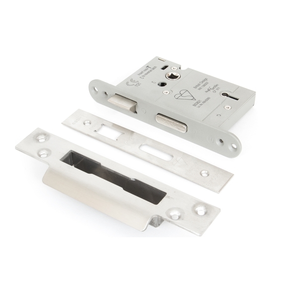 91060 • 076mm [057mm] • Satin Stainless • From The Anvil 5 Lever Heavy Duty BS Sash Lock
