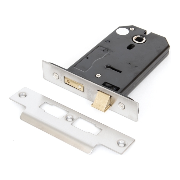 91112 • 124mm [102 x 38mm] • Satin Stainless • From The Anvil Horizontal 3 Lever Sash Lock