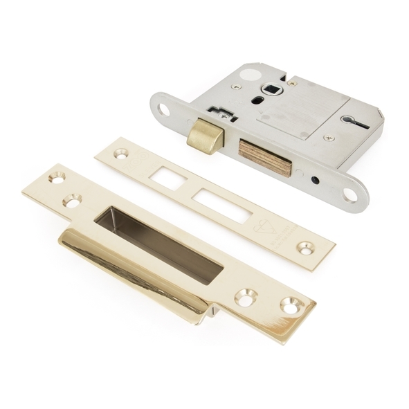 91121 • 076mm [057mm] • PVD Brass • From The Anvil 5 Lever BS Sash Lock