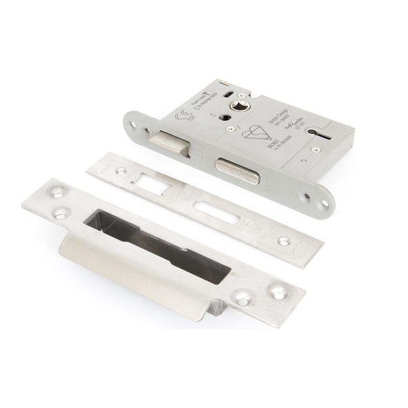 91124 • 076mm [057mm] • Satin Stainless • From The Anvil 5 Lever Heavy Duty BS Sash Lock Keyed Alike
