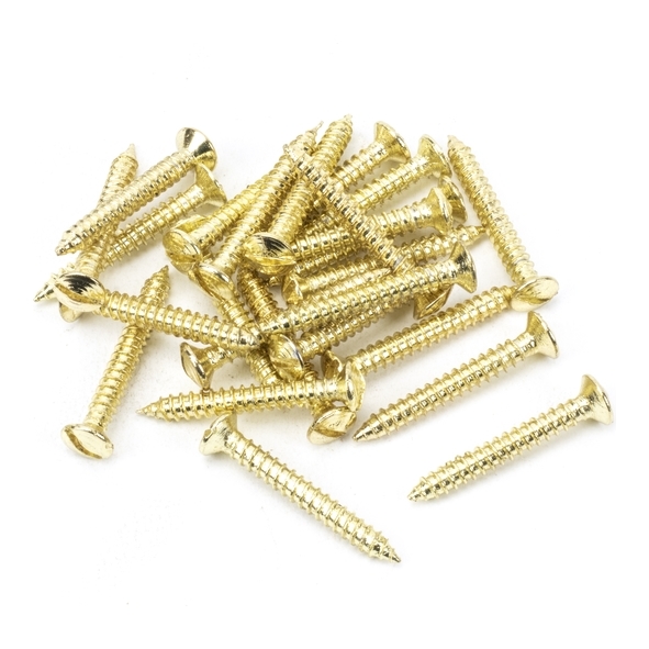 91268 • 8x1½ • Polished Brass Stainless • From The Anvil Countersunk Raised Head Screws