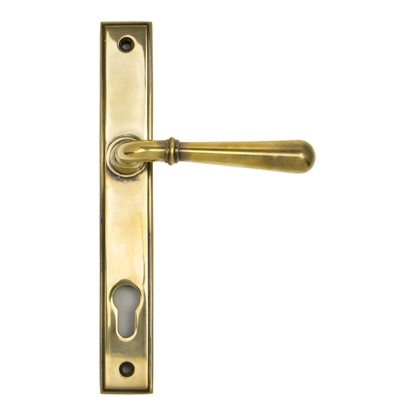 91413 • 244 x 36 x 13mm • Aged Brass • From The Anvil Newbury Slimline Lever Espag. Lock Set