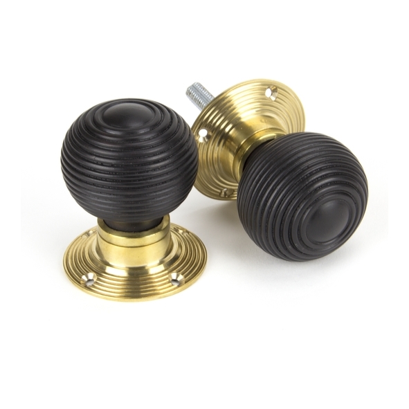 91762 • 54mm Ø • Ebony • From The Anvil and PB Cottage Mortice/Rim Knob Set - Small