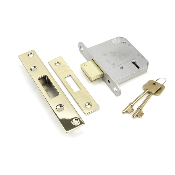 DEADLOCK 3 Lever Mortice 75mm 3" Satin Finish Forend & Strike Plate with 2 Keys