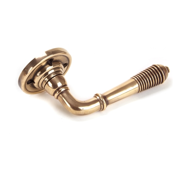 91917  60 x 8mm  Polished Bronze  From The Anvil Reeded Lever on Rose Set