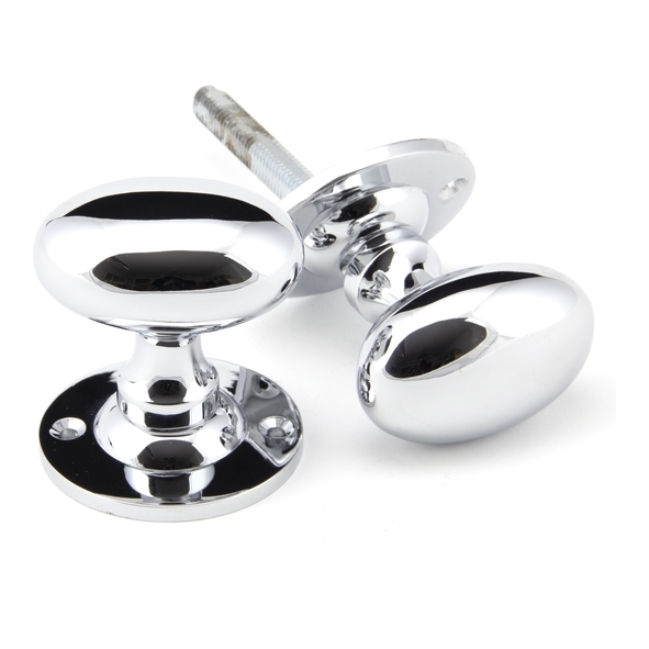 91975 • 57mm x 40mm • Polished Chrome • From The Anvil Oval Mortice/Rim Knob Set